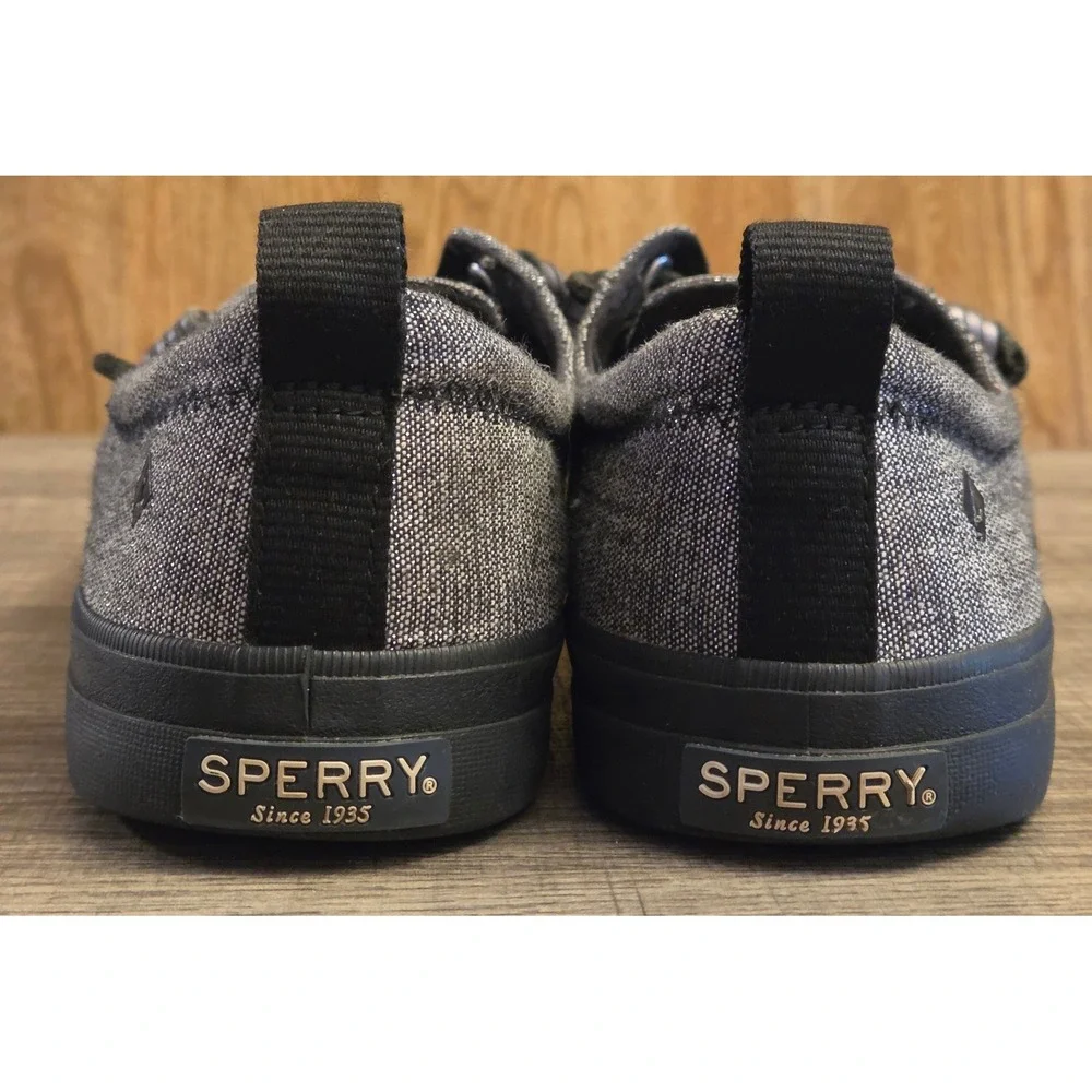 Sperry Top Sider Crest Vibe Slip On Shoes Womens Size‎ 7.5 Glitter Black Gray